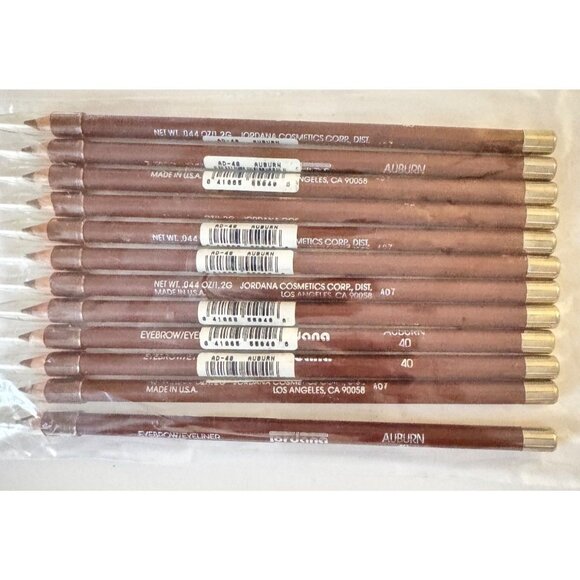 Jordana Eyebrow Eyeliner Pencil Auburn 40 Lot of 12 New Sealed Vintage - Picture 1 of 2